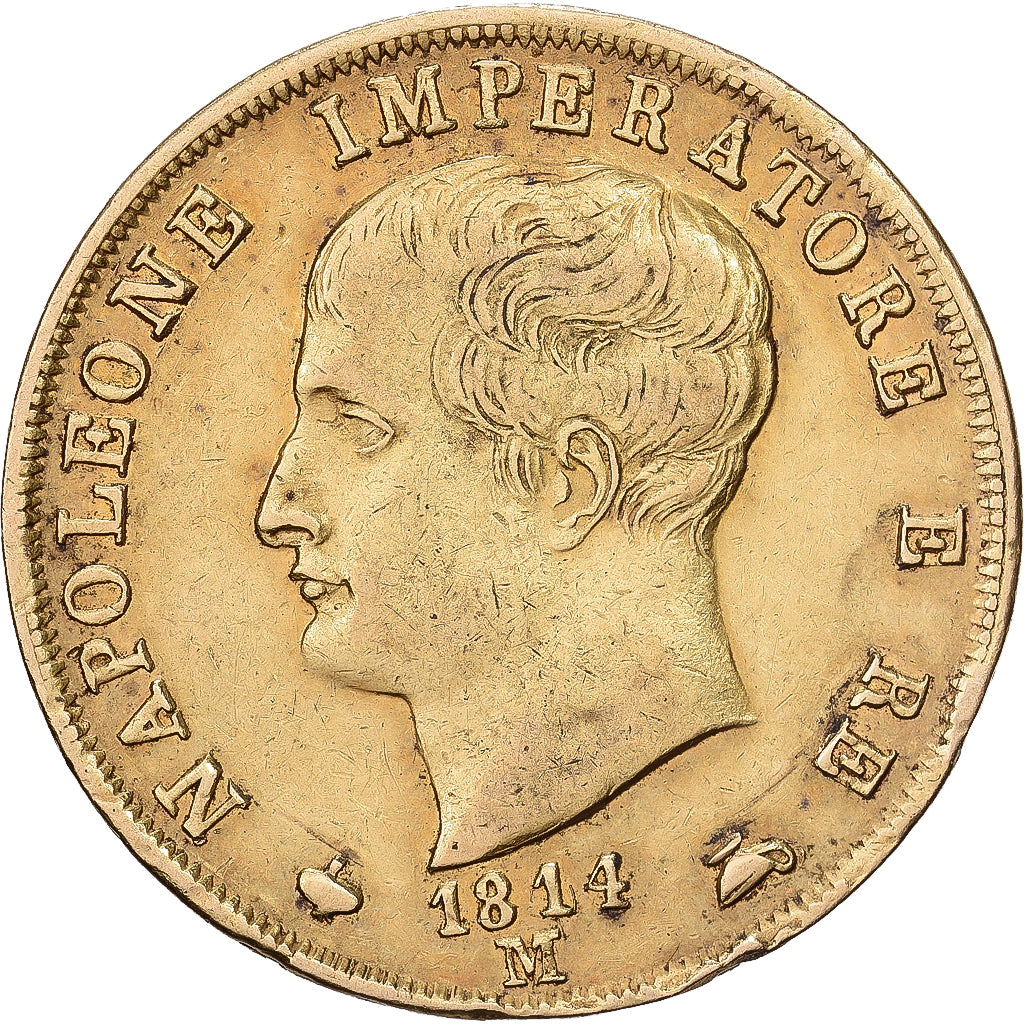 Italian States, KINGDOM OF NAPOLEON, Napoleon I, 40 Lire, 1814, Milan, Gold