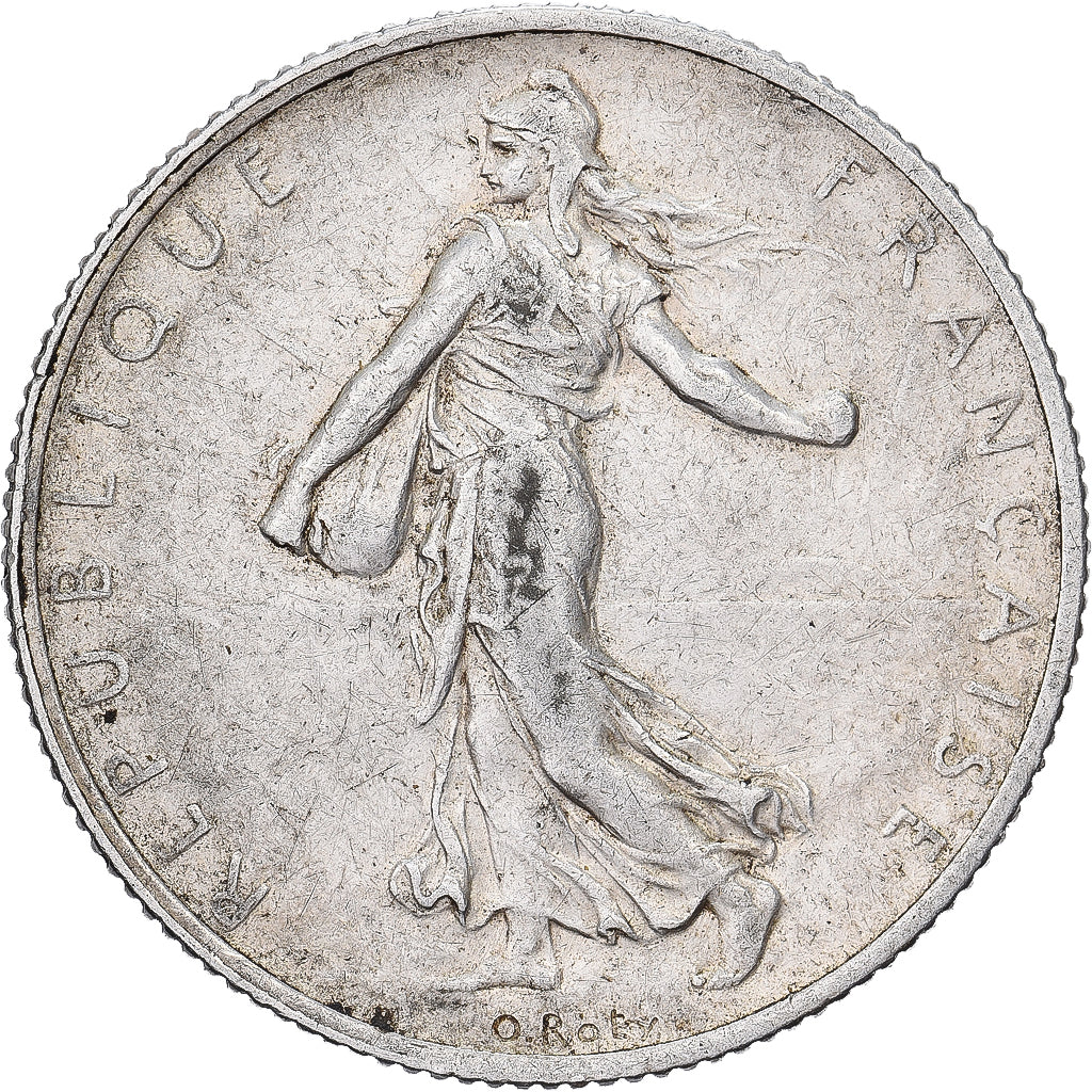 Francia, 2 Francs, Semeuse, 1908, Paris, Argento, BB, Gadoury:532, KM:845.1