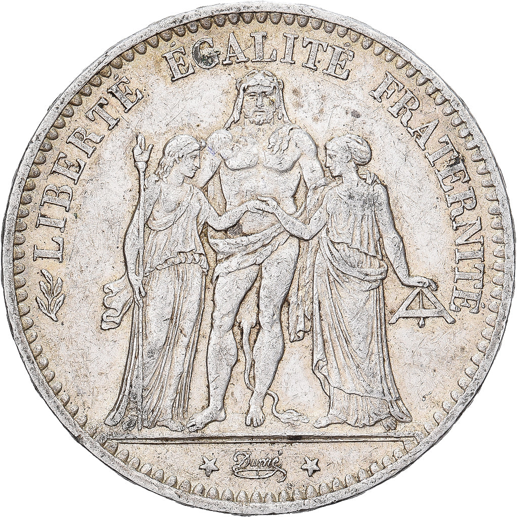 Frankrijk, 5 Francs, Hercule, 1875, Paris, Zilver, ZF, Gadoury:745a, KM:820.1