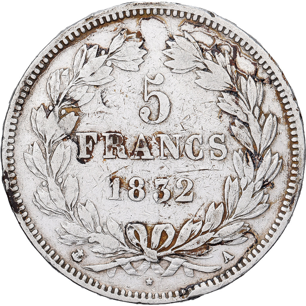 Frankrijk, Louis Philippe I, 5 Francs, 1832, Paris, Zilver, FR+, Gadoury:678
