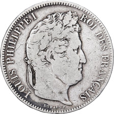 Frankreich, Louis Philippe I, 5 Francs, 1833, Lille, Silber, S+, Gadoury:678
