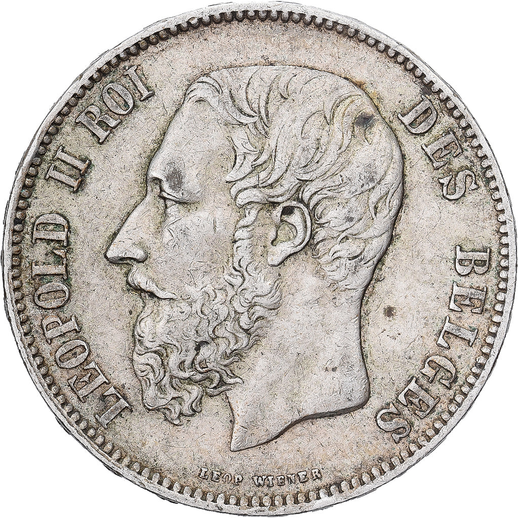 Belgium, Leopold II, 5 Francs, 5 Frank, 1873, Brussels, Silver, EF(40-45), KM:24