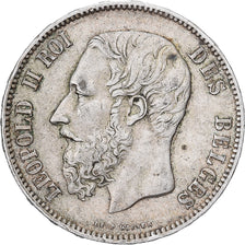 Belgium, Leopold II, 5 Francs, 5 Frank, 1873, Brussels, Silver, EF(40-45), KM:24