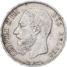 Belgium, Leopold II, 5 Francs, 5 Frank, 1869, Brussels, Silver, EF(40-45), KM:24