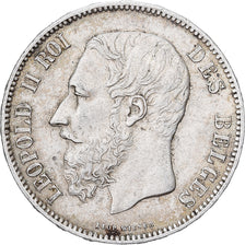 Belgique, Leopold II, 5 Francs, 5 Frank, 1873, Bruxelles, Argent, TTB, KM:24