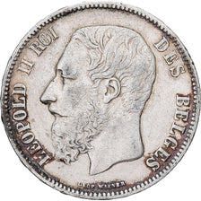 Belgium, Leopold II, 5 Francs, 5 Frank, 1875, Brussels, Silver, EF(40-45), KM:24