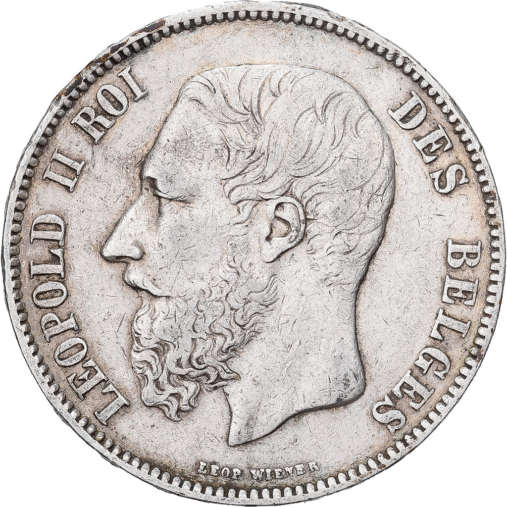 Belgium, Leopold II, 5 Francs, 5 Frank, 1874, Brussels, Silver, EF(40-45), KM:24