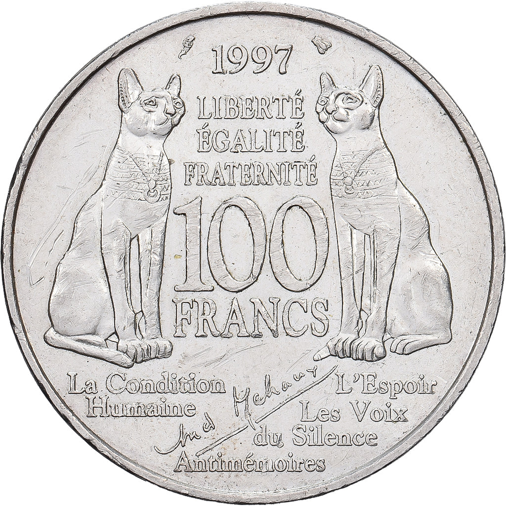 Frankrijk, 100 Francs, André Malraux, 1997, Monnaie de Paris, Zilver, PR