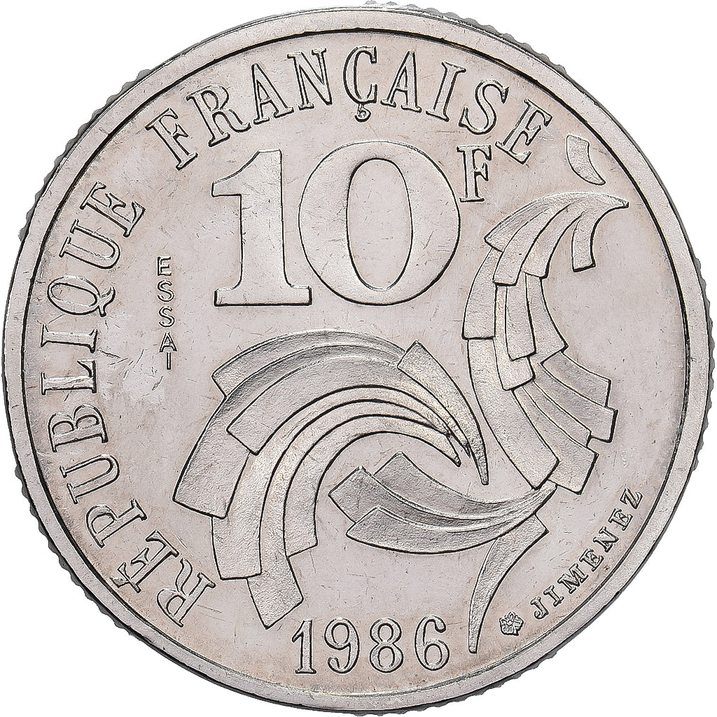 Francia, 10 Francs, Jimenez, 1986, Monnaie de Paris, ESSAI, Níquel, FDC