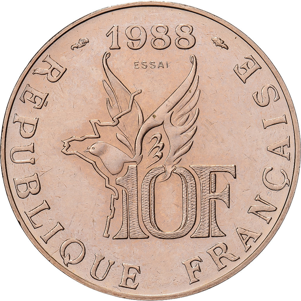 France, 10 Francs, Roland Garros, 1988, Monnaie de Paris, ESSAI