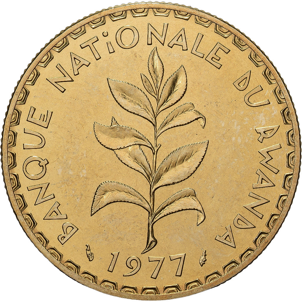 Ruanda, 50 Francs, 1977, Paris, ESSAI, Latón, FDC, KM:E7