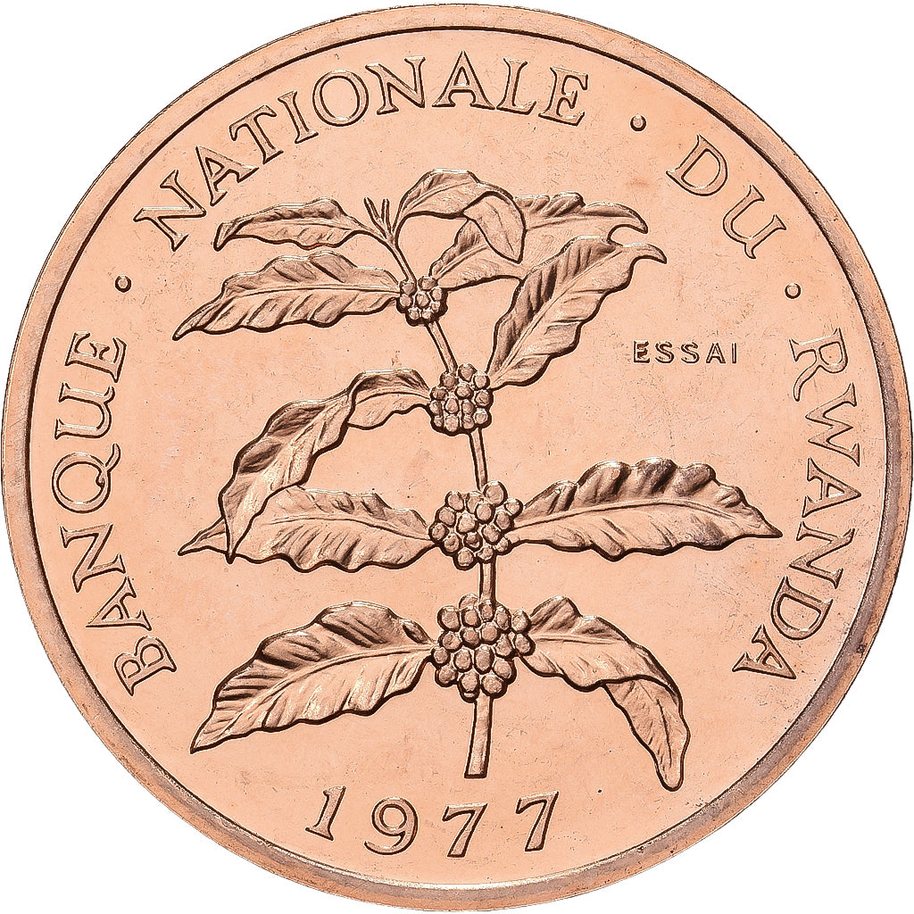 Ruanda, 5 Francs, 1977, Paris, ESSAI, Bronce, FDC, KM:E5