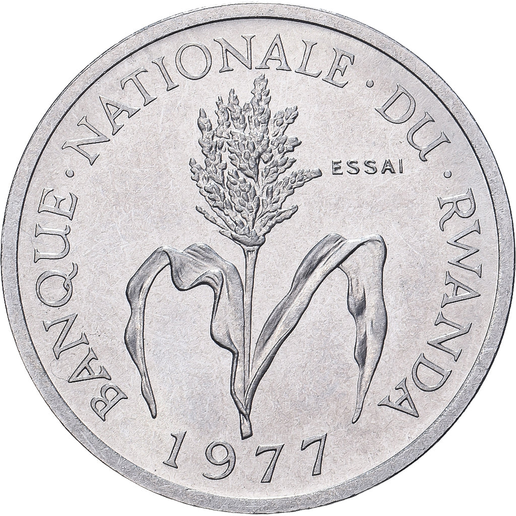 Rwanda, Franc, 1977, Paris, ESSAI, Aluminum, MS(65-70), KM:E4