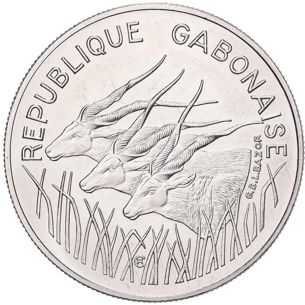 Gabón, 100 Francs, 1975, Paris, ESSAI, Níquel, FDC, KM:E6