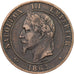 Francia, Napoleon III, 10 Centimes, 1862, Strasbourg, Bronzo, MB+, Gadoury:253