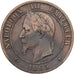 Francia, Napoleon III, 10 Centimes, 1865, Paris, Bronzo, MB+, Gadoury:253
