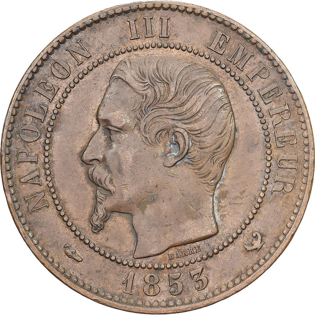 France, Napoléon III, 10 Centimes, 1853, Lille, Bronze, TTB, Gadoury:248