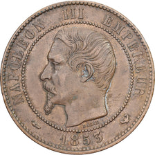Frankreich, Napoleon III, 10 Centimes, 1853, Lille, Bronze, SS, Gadoury:248