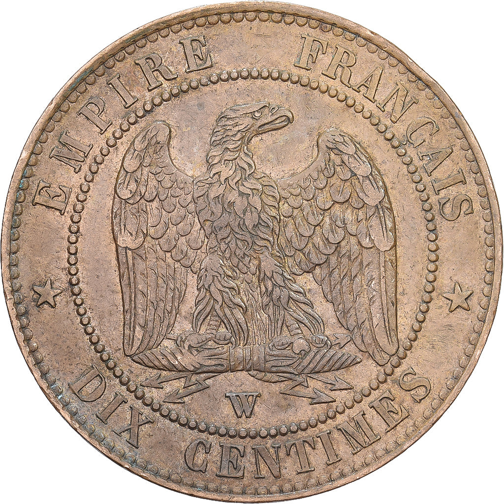 France, Napoléon III, 10 Centimes, 1853, Lille, Bronze, TTB, Gadoury:248