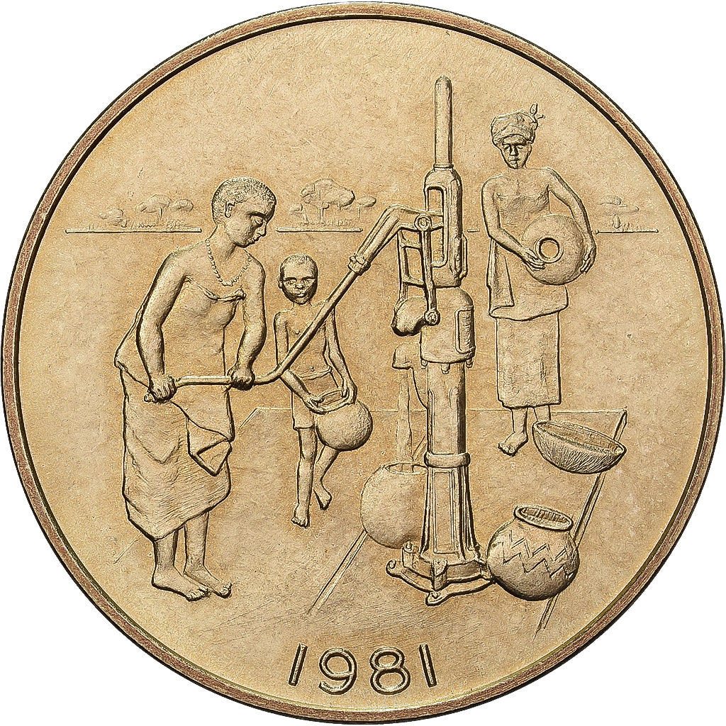 West African States, 10 Francs, 1981, Paris, ESSAI, Brass, MS(65-70), KM:E12