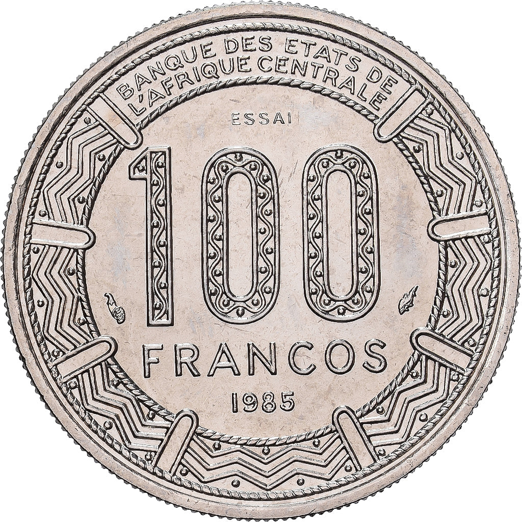 Guinée équatoriale, 100 Francos, 1985, Paris, ESSAI, Nickel, FDC, KM:E31