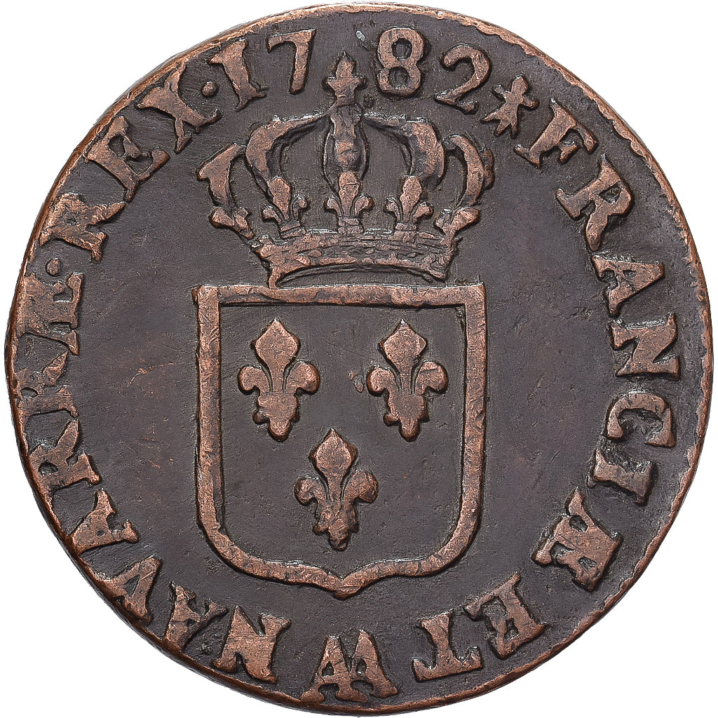 Francia, Louis XVI, Sol, 1782, Metz, Rame, BB, Gadoury:350, KM:578.2