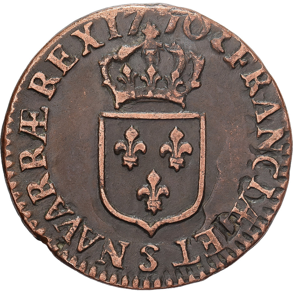 Frankreich, Louis XV, 1/2 Sol, Demi sol à la vieille tête, 1770, Reims