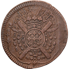 French States, Louis XIV, 20 Sols, Siège de Lille, 1708, Lille, Kupfer, S+