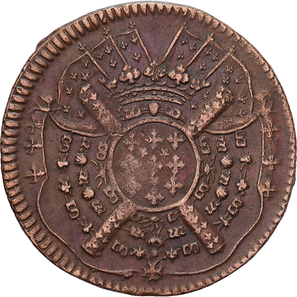 STATI FRANCESI, Louis XIV, 20 Sols, Siège de Lille, 1708, Lille, Rame, MB+