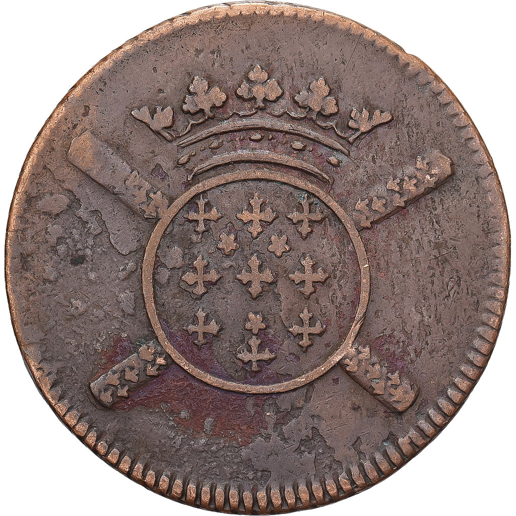 STATI FRANCESI, Louis XIV, 10 Sols, Siège de Lille, 1708, Lille, Rame, MB+