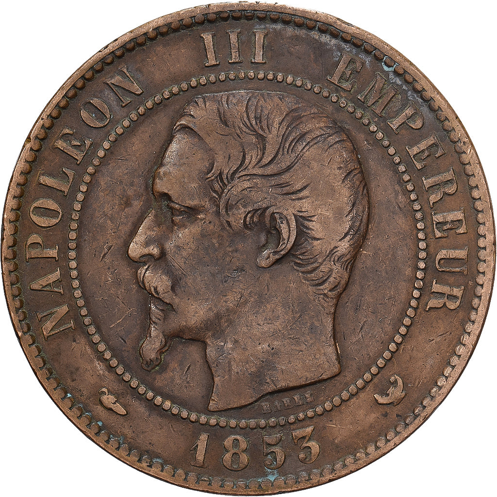France, Napoléon III, 10 Centimes, 1853, Lille, Visite de LL.MM.II.23 24 Sept;