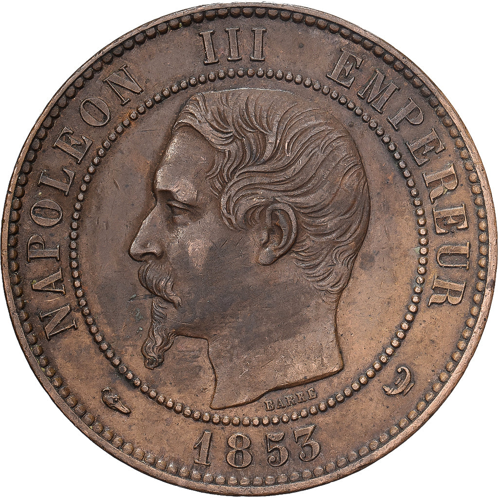 France, Napoléon III, 10 Centimes, 1853, Lille, Visite de LL.MM.II.23 24 Sept;
