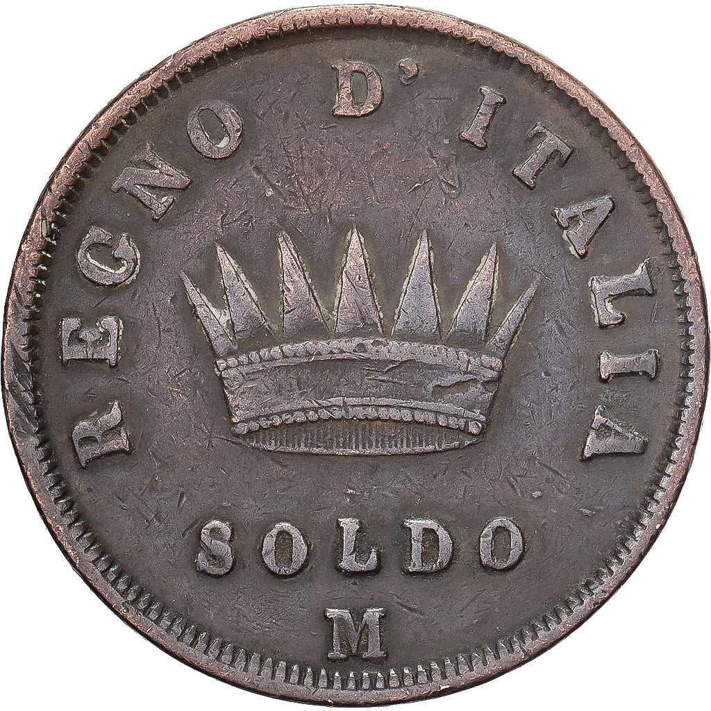 Italian States, KINGDOM OF NAPOLEON, Napoleon I, Soldo, 1812, Milan, Copper