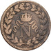 Francia, Napoleon I, Decime, 1815., Strasbourg, Bronzo, MB+, Gadoury:195e