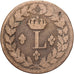 France, Louis XVIII, Decime, 1815., Strasbourg, Bronze, TB+, Gadoury:196d