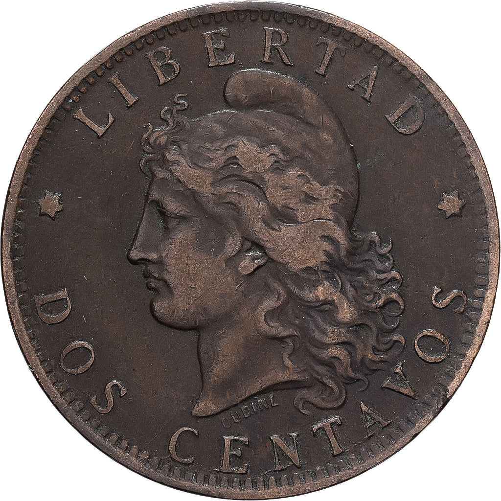 Argentina, 2 Centavos, 1891, Bronze, EF(40-45), KM:33