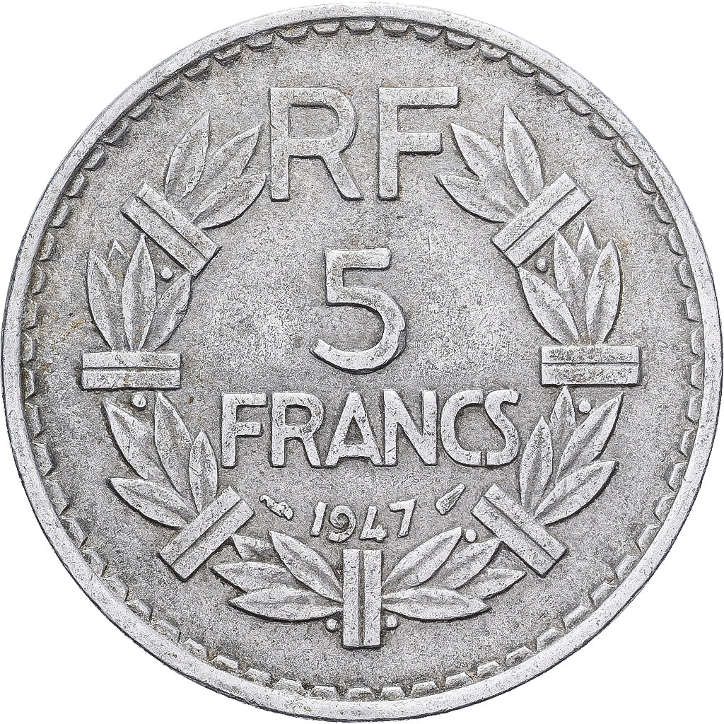 France, 5 Francs, Lavrillier, 1947, Paris, Aluminum, VF(30-35), Gadoury:766a