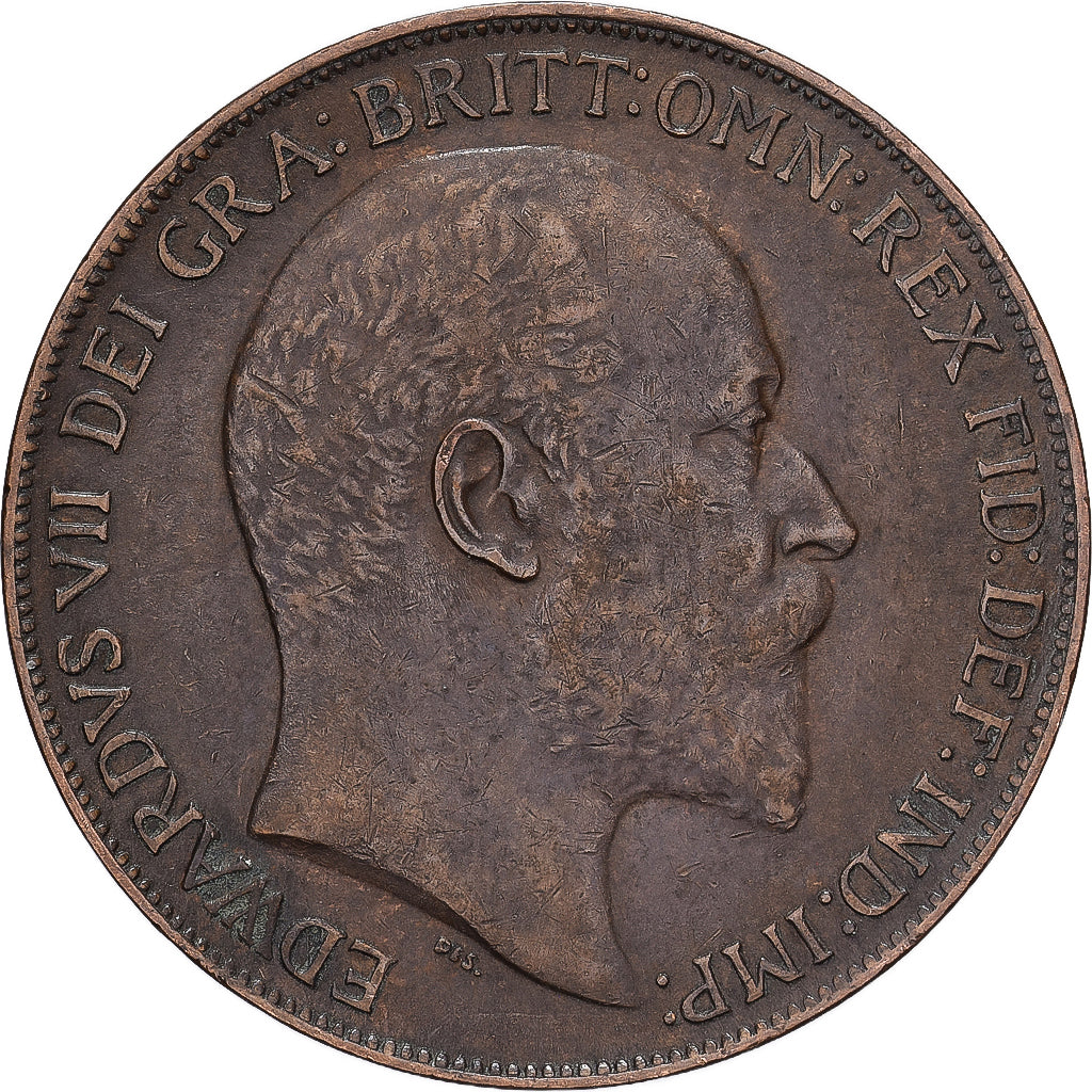 Groot Bretagne, Edward VII, Penny, 1908, Bronzen, ZF+, KM:794.2