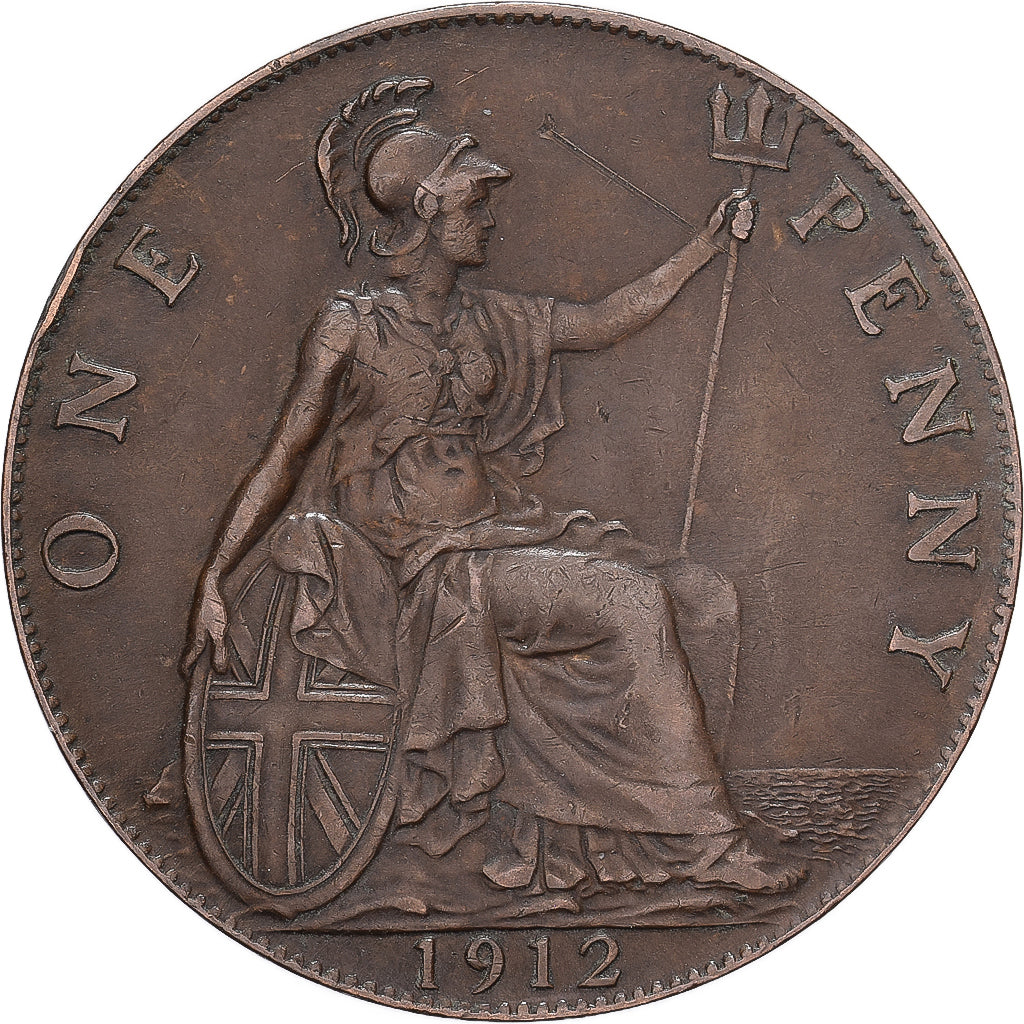 Groot Bretagne, George V, Penny, 1912, Bronzen, ZF, KM:810