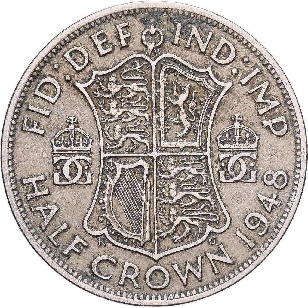 Gran Bretaña, George VI, 1/2 Crown, 1948, Cobre - níquel, MBC, KM:866