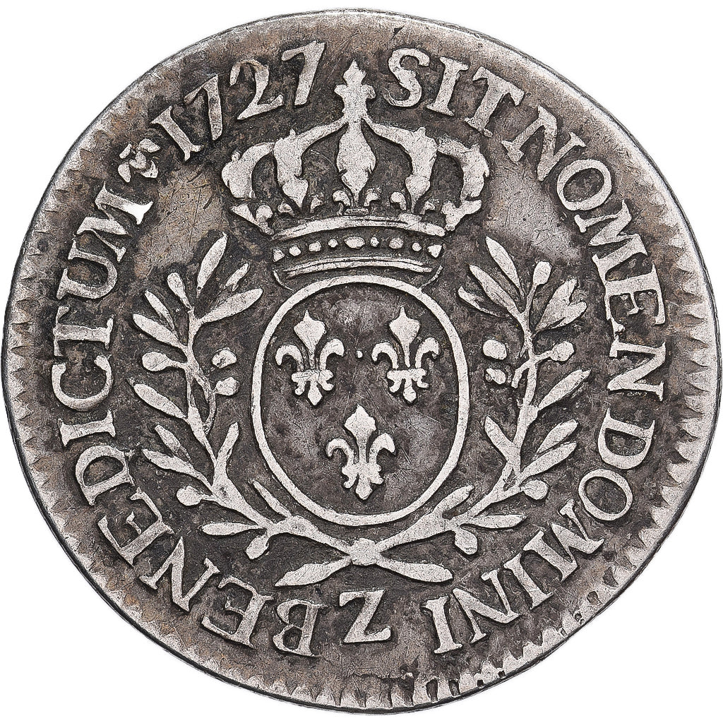 Francja, Louis XV, 24 Sols,1/5 Écu aux branches d'olivier, 1727