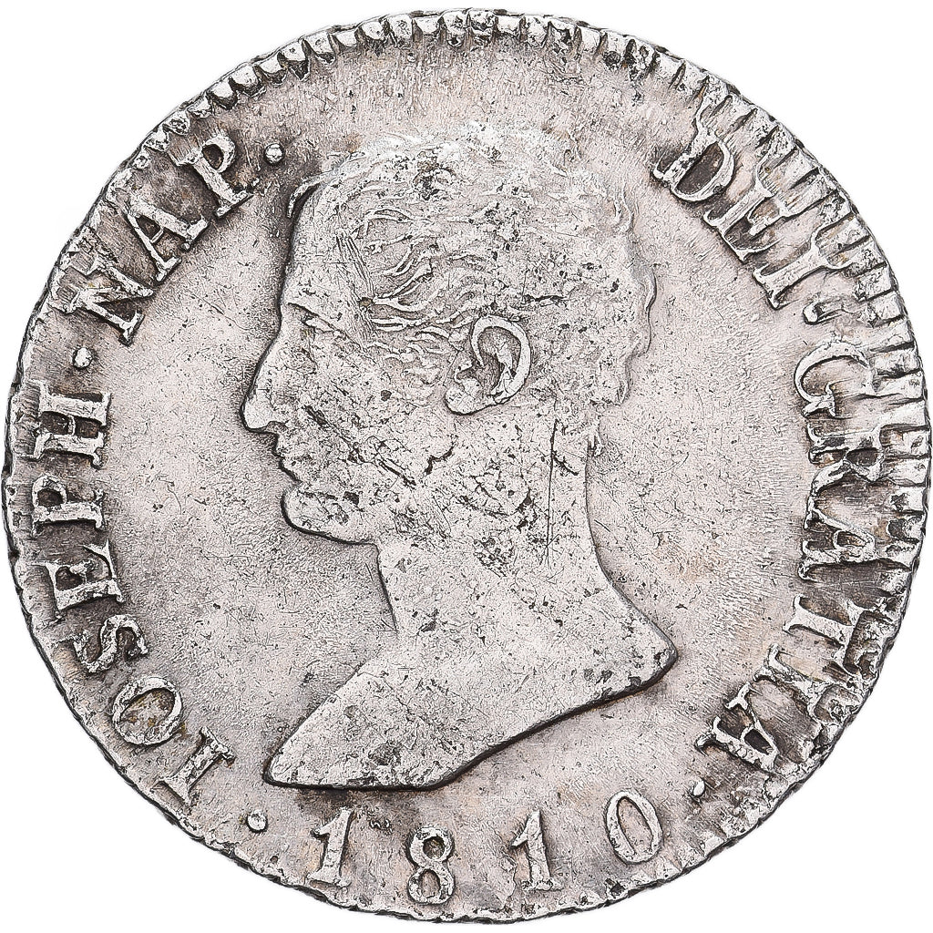 España, Joseph Napolean, 4 Réales, 1810, Madrid, Plata, MBC, KM:540.1