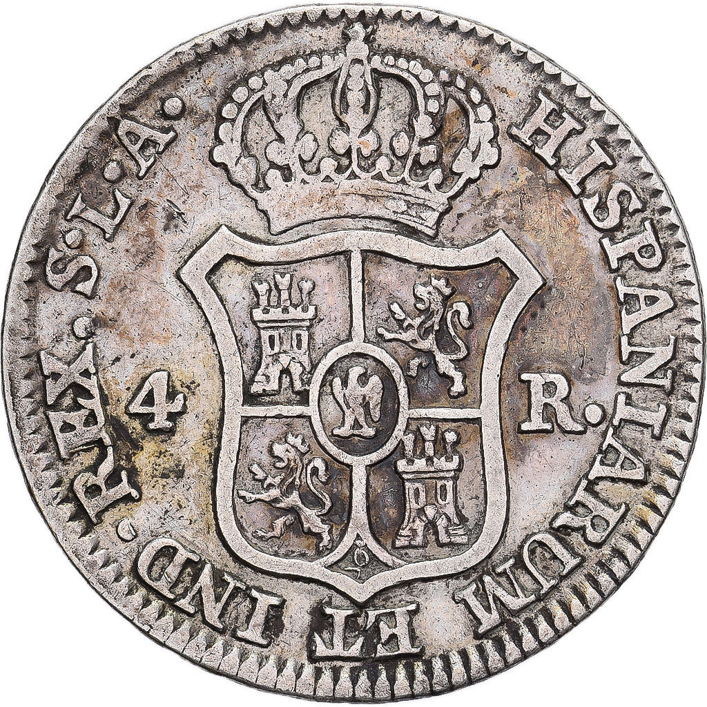 Spanje, Joseph Napolean, 4 Réales, 1812, Seville, Zilver, FR+, KM:540.2