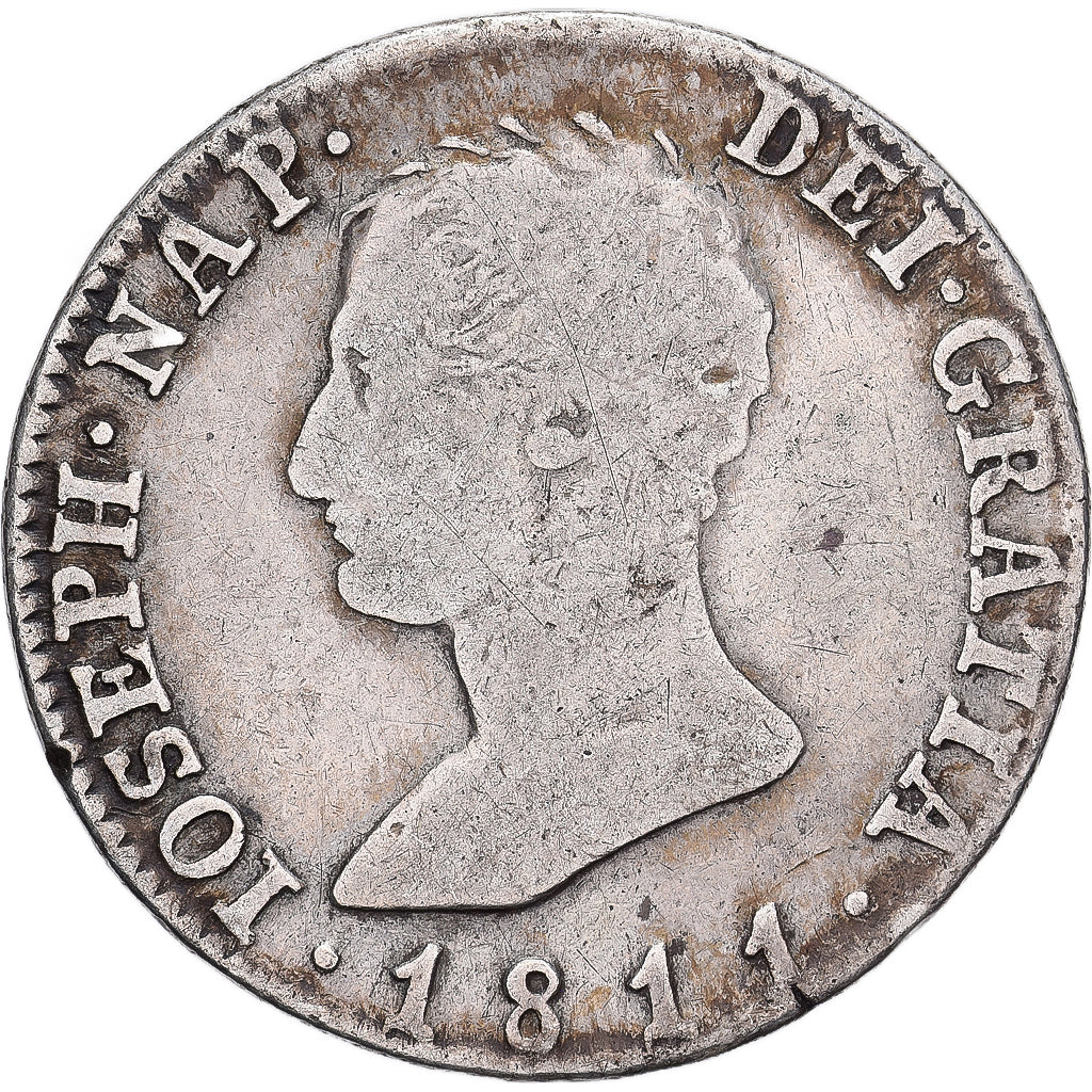 Spanje, Joseph Napolean, 4 Réales, 1811, Madrid, Zilver, FR, KM:540.1