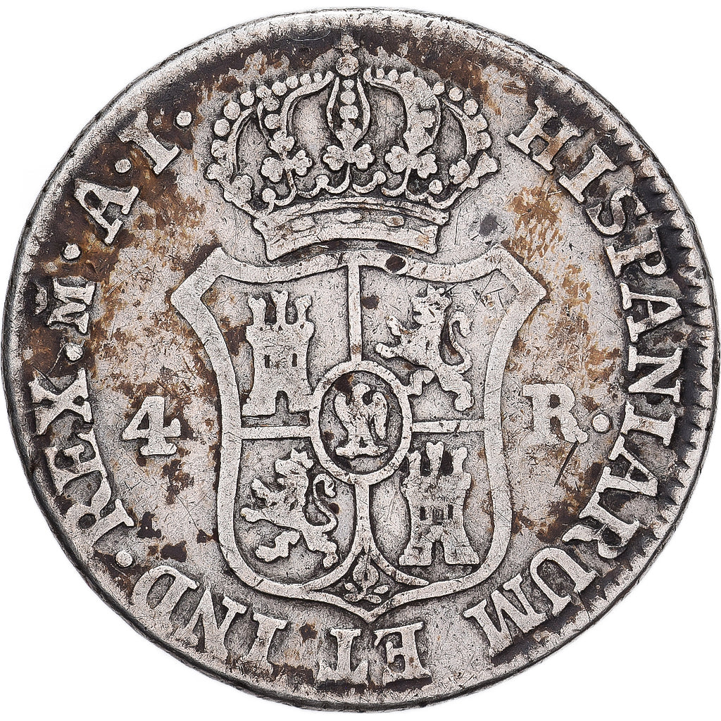 Spanje, Joseph Napolean, 4 Réales, 1811, Madrid, Zilver, FR, KM:540.1