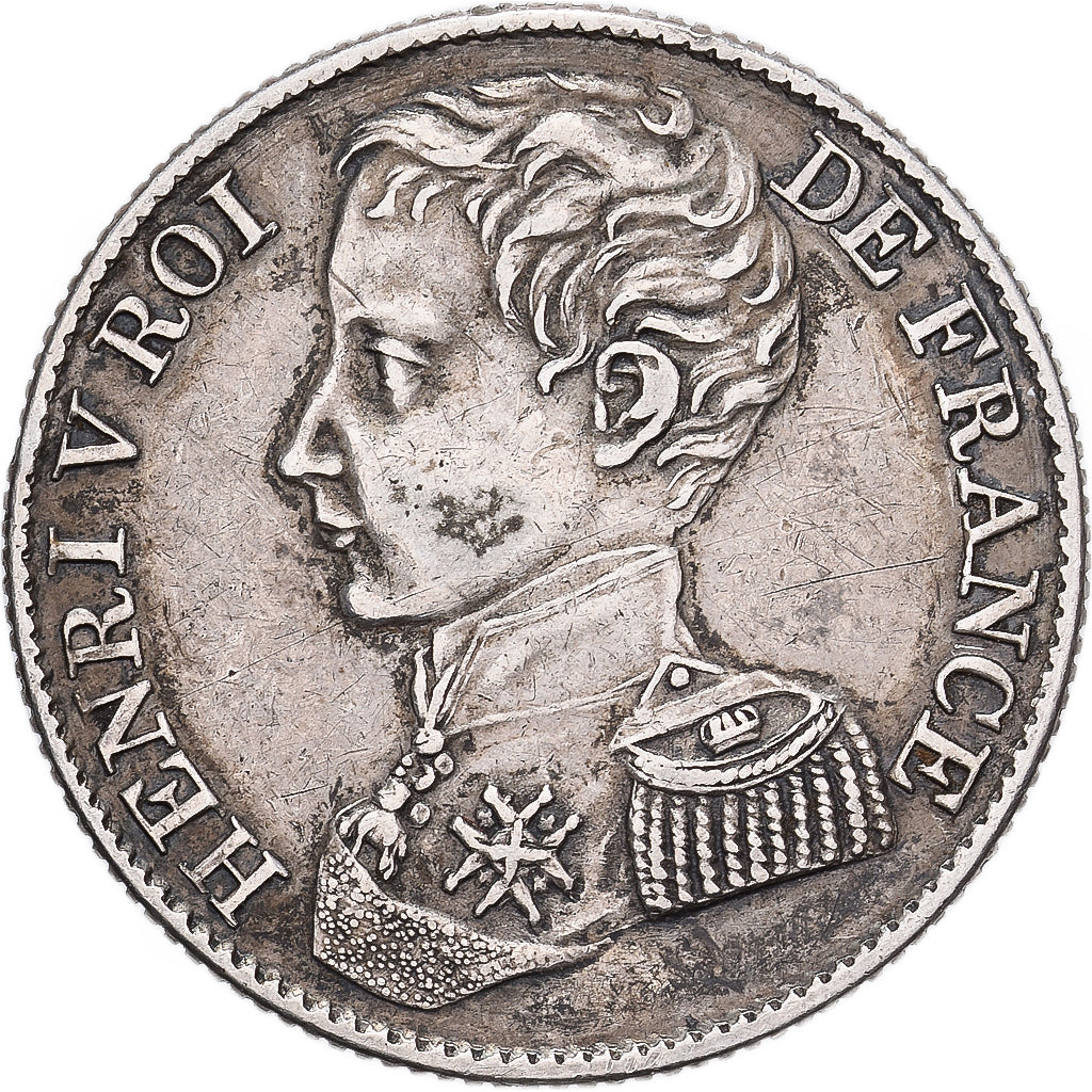Frankrijk, HENRI V Prétendant, 1 Franc, 1831, Zilver, ZF+, Gadoury:451