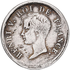 Francia, HENRI V Prétendant, 1/2 Franc, 1833, Plata, BC+, Gadoury:404