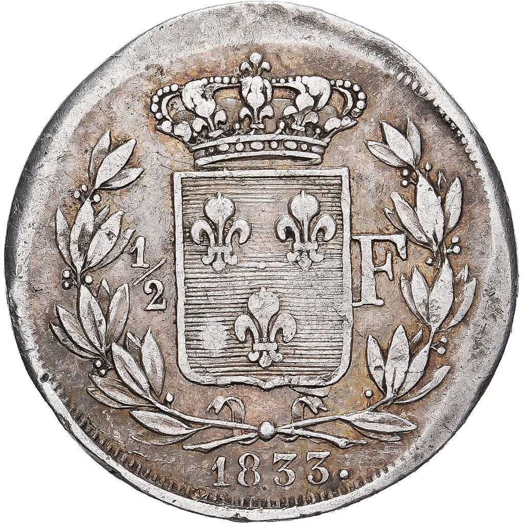 Frankreich, HENRI V Prétendant, 1/2 Franc, 1833, Silber, S+, Gadoury:404