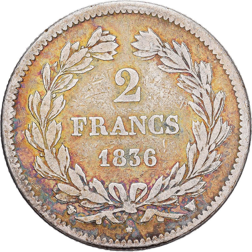 France, Louis Philippe I, 2 Francs, 1836, Lille, Silver, VF(30-35), Gadoury:520