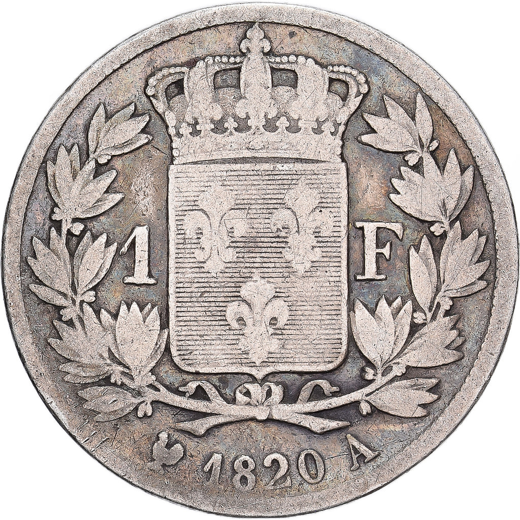 France, Louis XVIII, Franc, 1820, Paris, Silver, F(12-15), KM:709.1